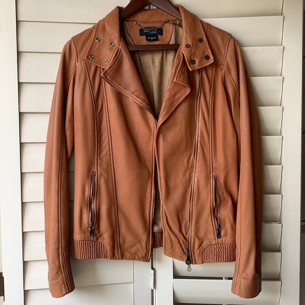 Guess by Marciano Lamb Leather Jacket in XS.